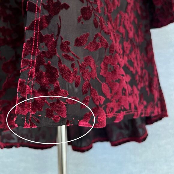 Espresso Sheer Floral Velvet Burnout Cardigan Size M Witchy Whimsigoth Vamp Goth - Picture 9 of 10